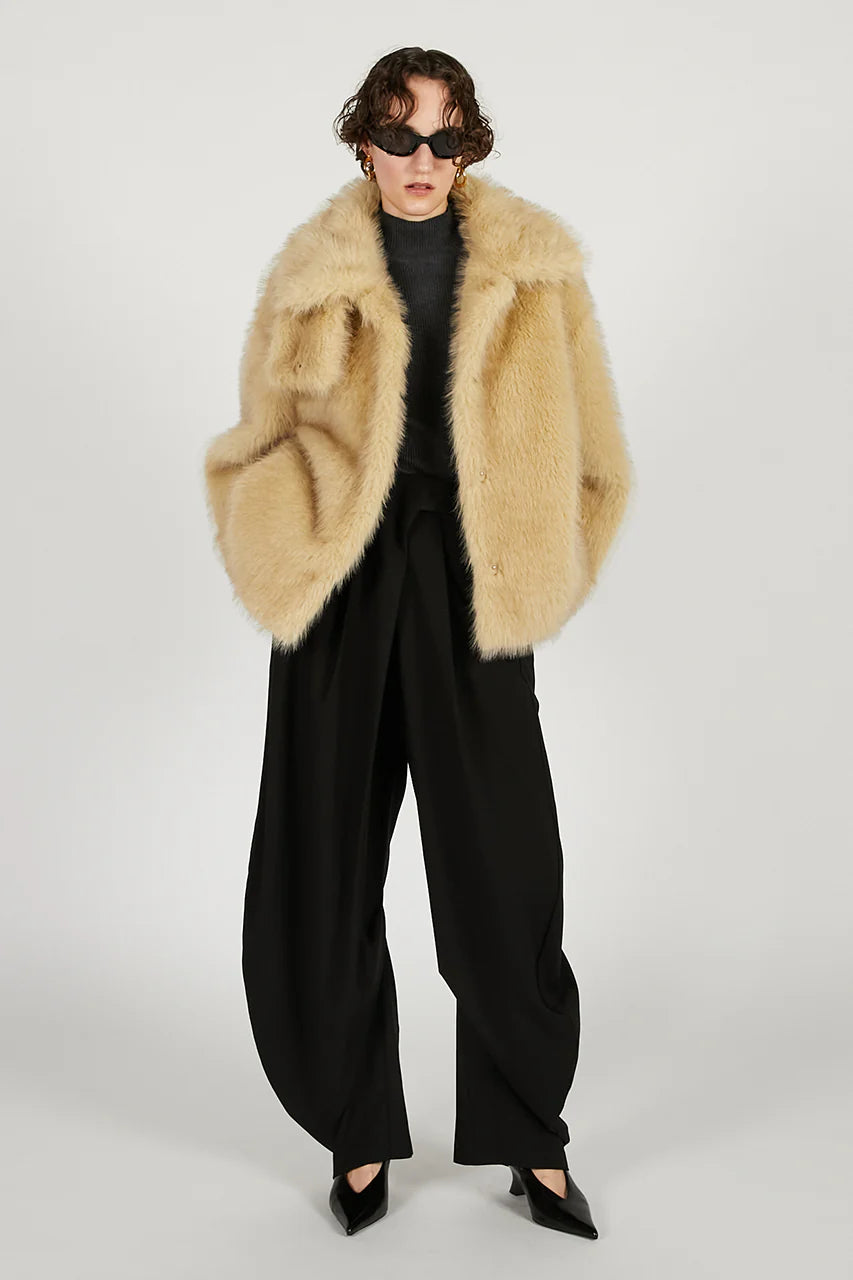 faux fur short coat