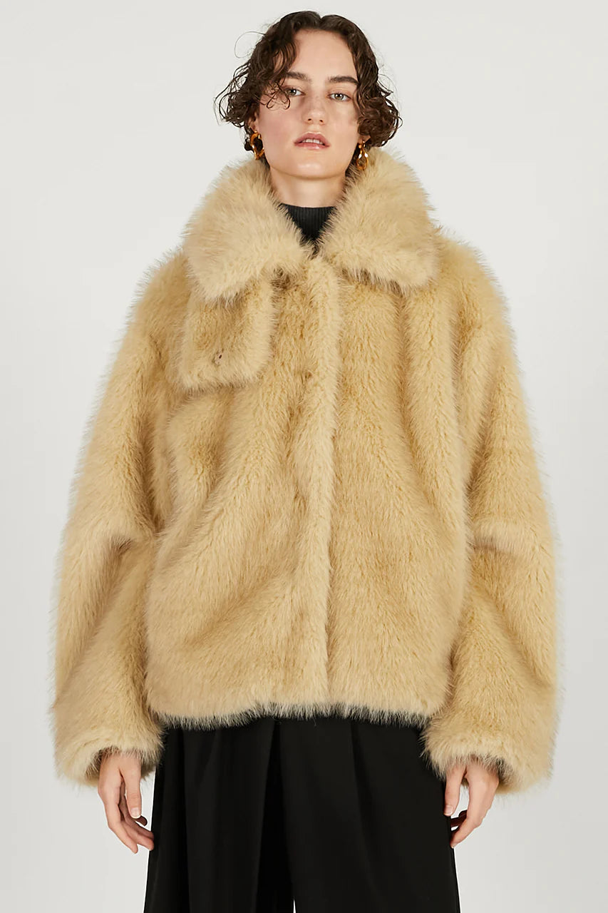 faux fur short coat