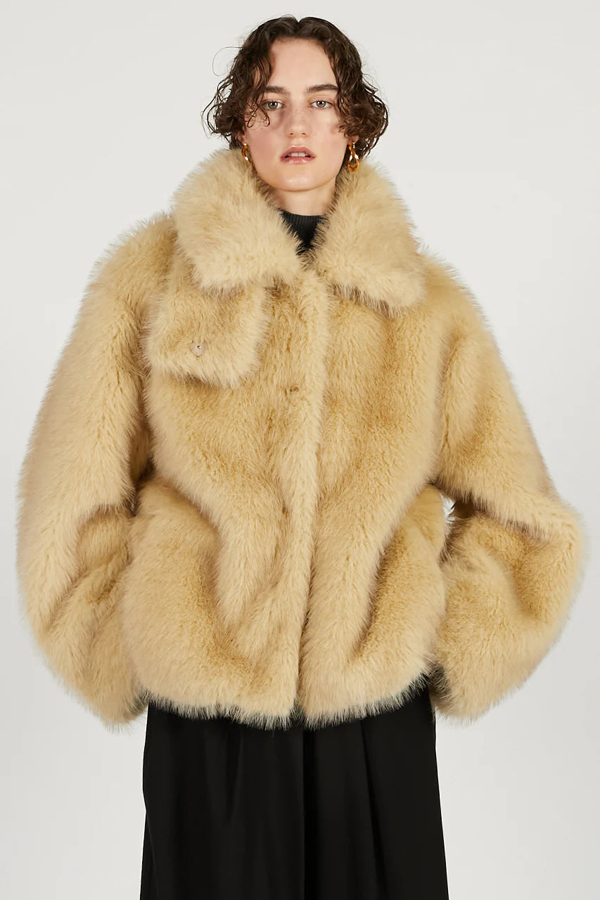 faux fur short coat