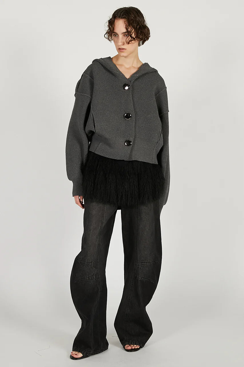 hoodie knit cardigan