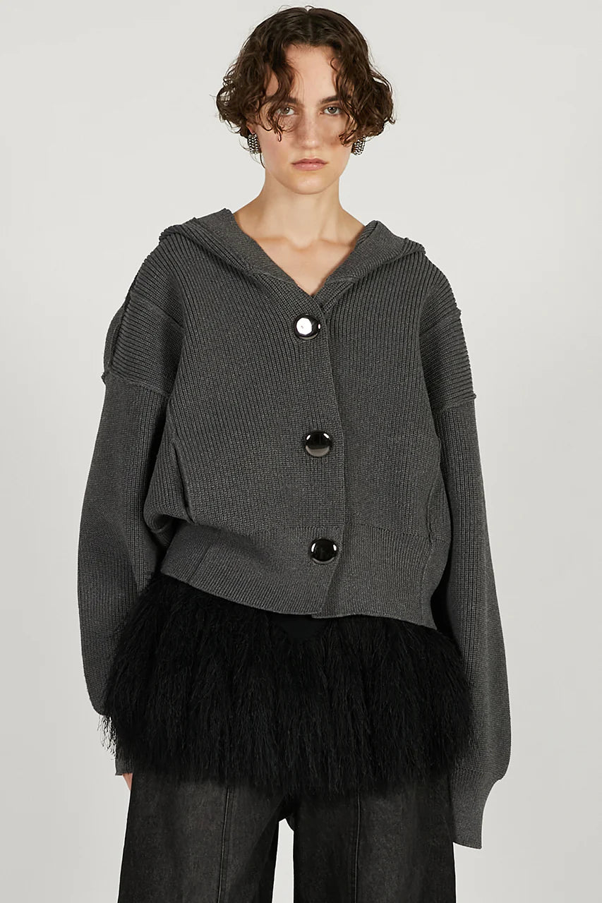 hoodie knit cardigan