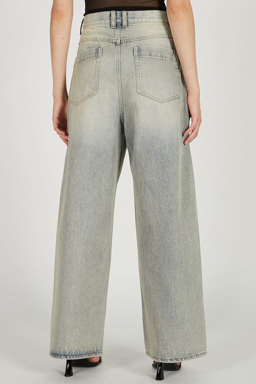 tulle skirt layered denim