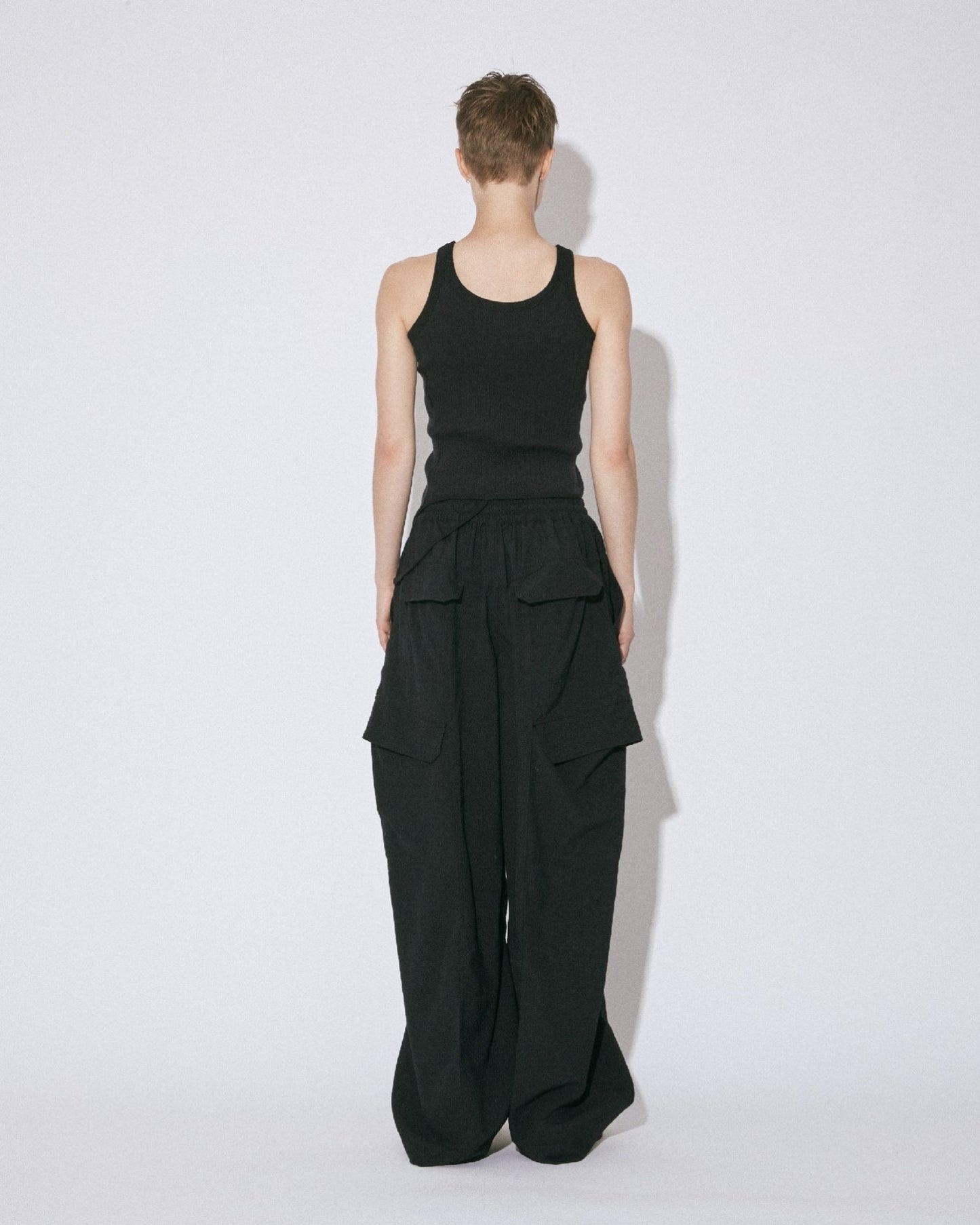 tropical wool bow silhouette pants