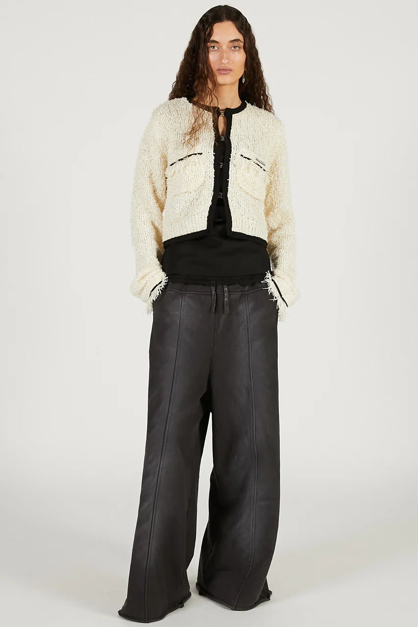front charm knit jacket