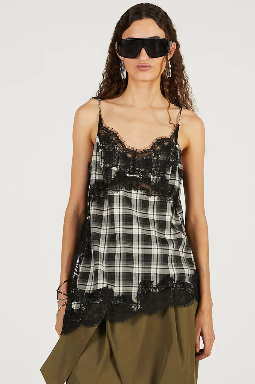asymmetrical lace camisole