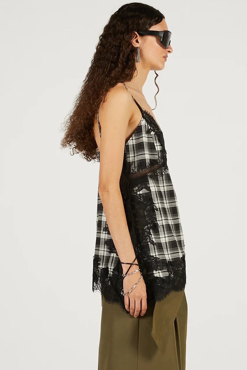 asymmetrical lace camisole