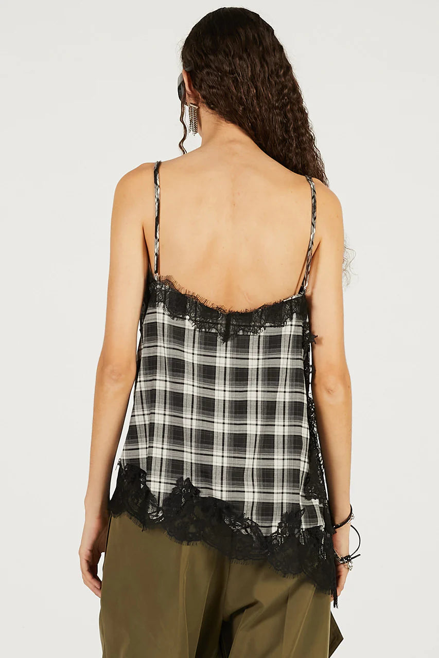 asymmetrical lace camisole