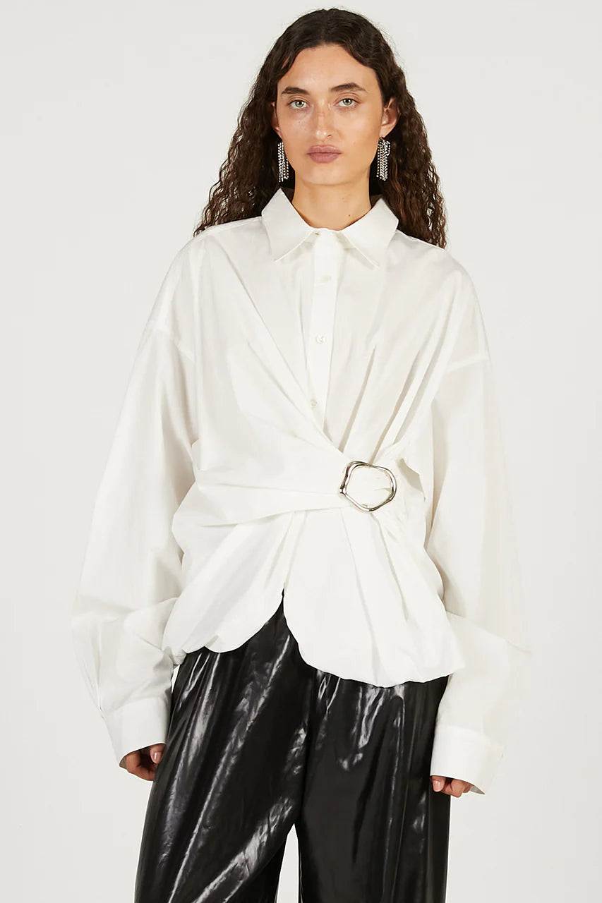 buckle balloon shirt