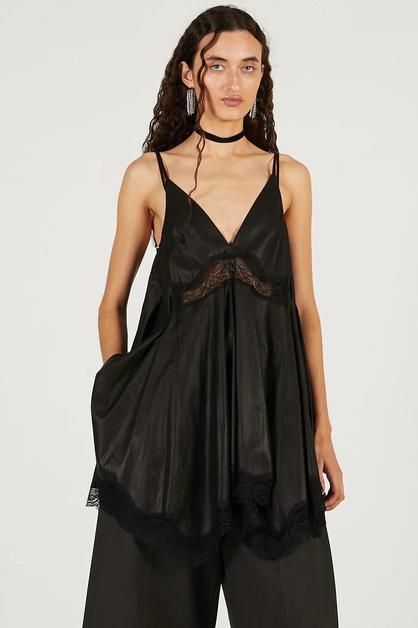 lace hem volume tunic