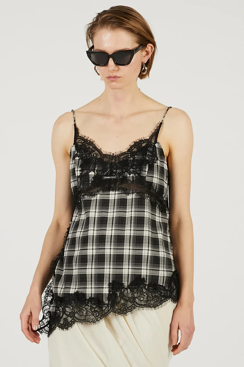 asymmetrical lace camisole
