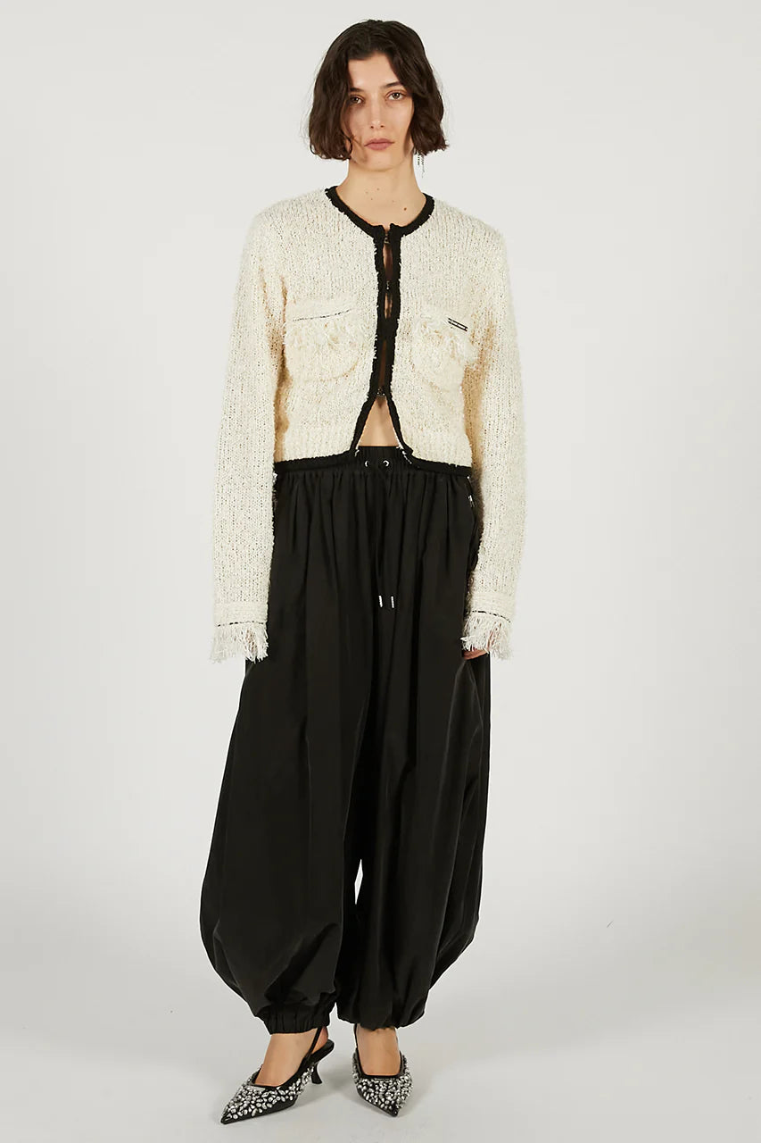 front charm knit jacket