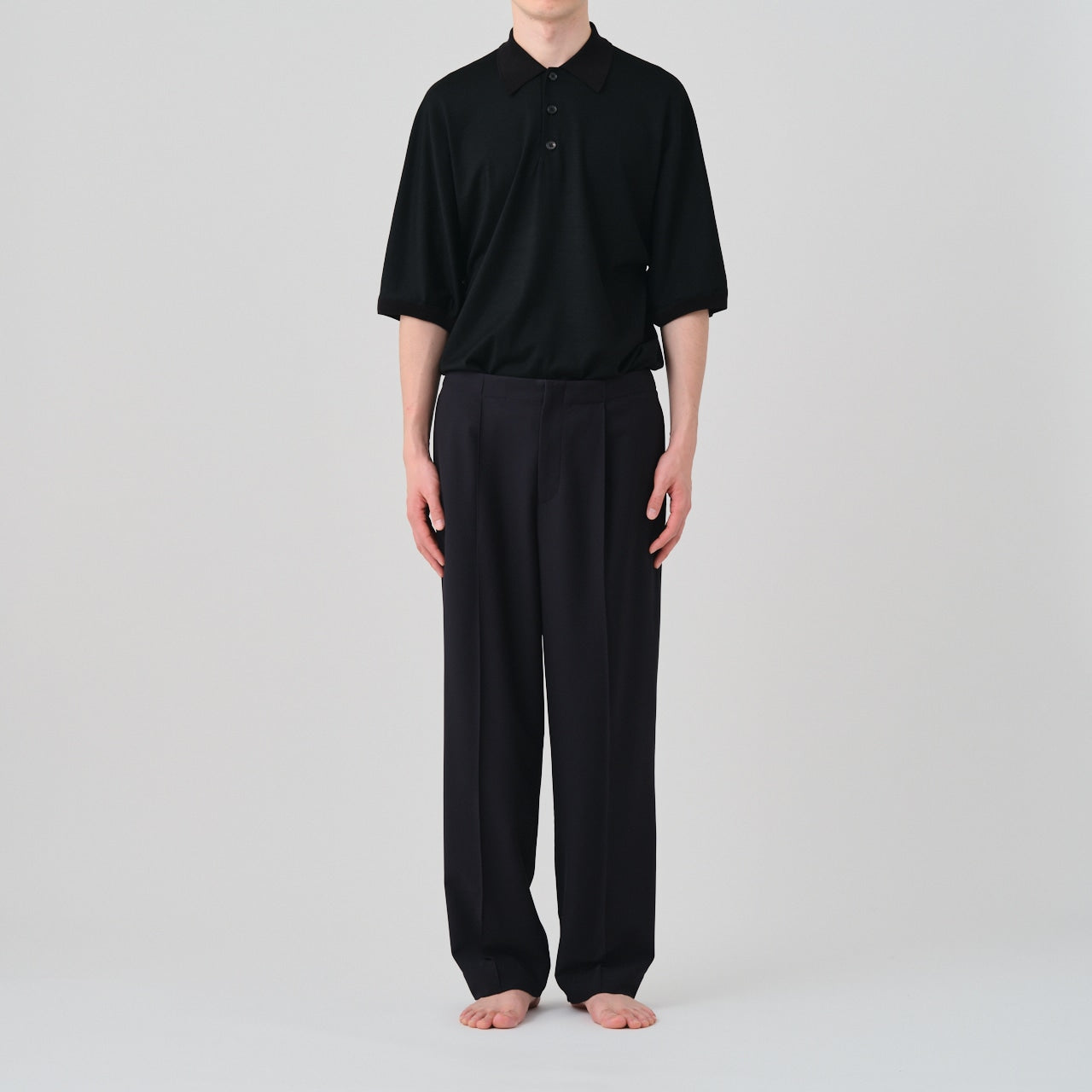 cupro twill balancircular® tuck tailored pants