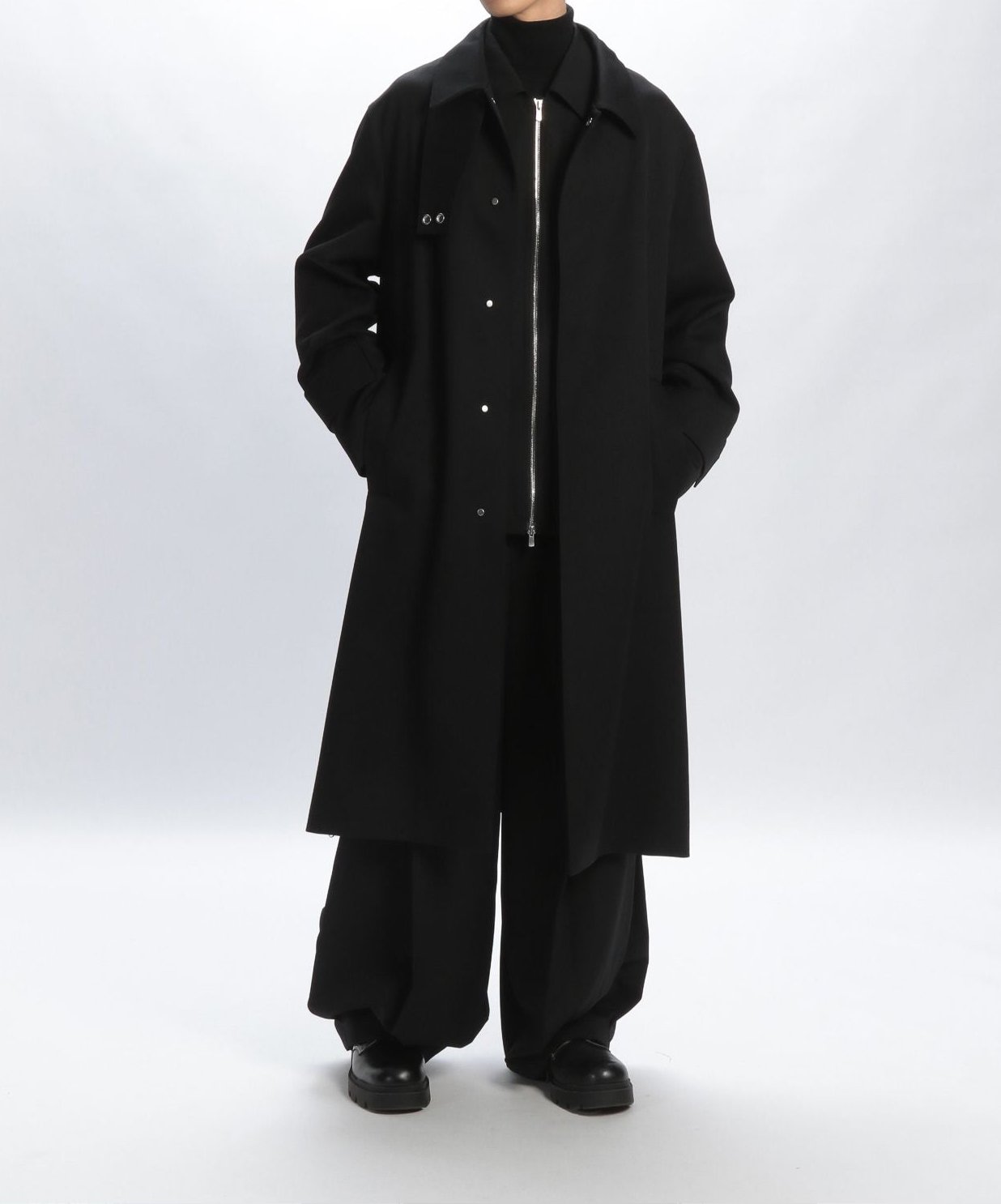 wool stainless steel collar coat