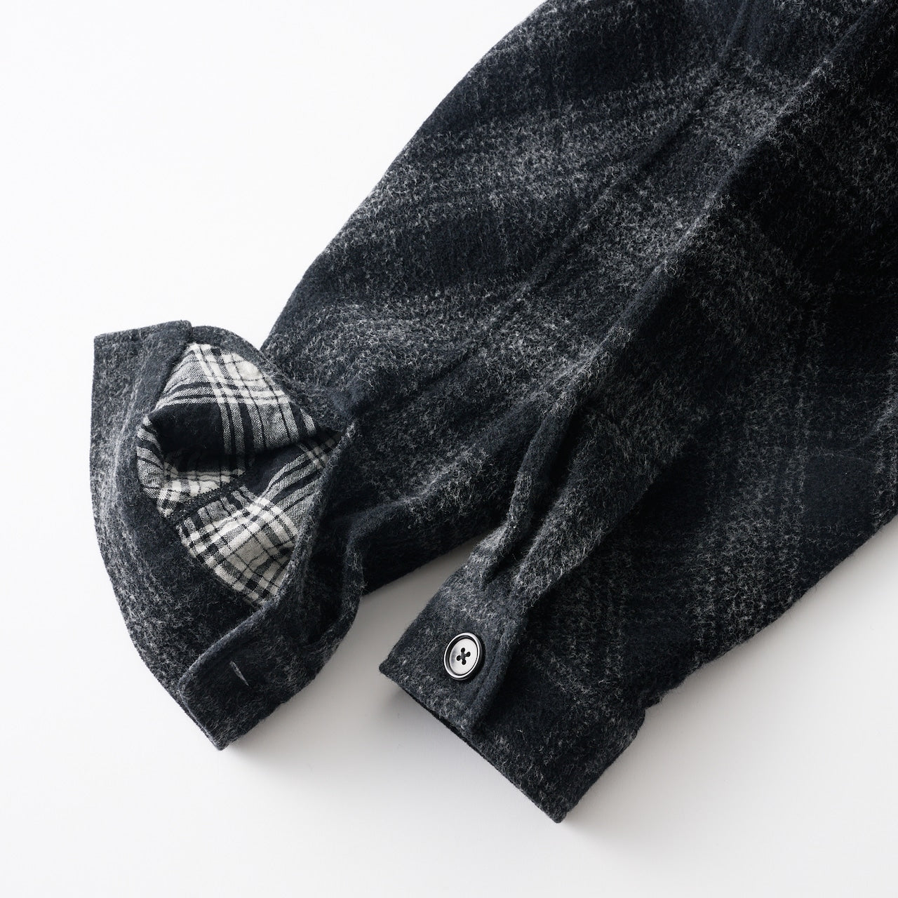 tartan check double cross jersey over shirt jacket