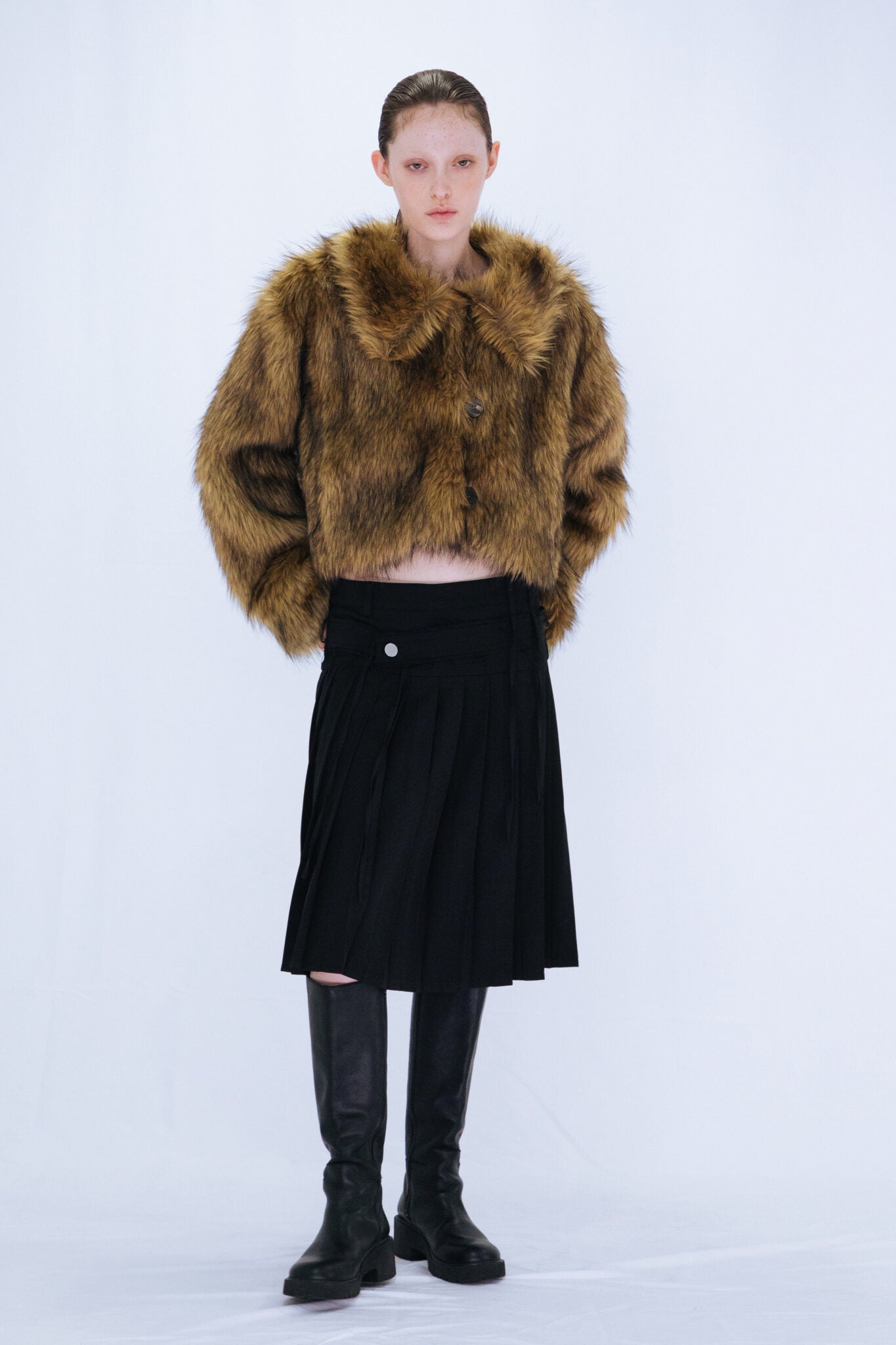 fake fur short jacket