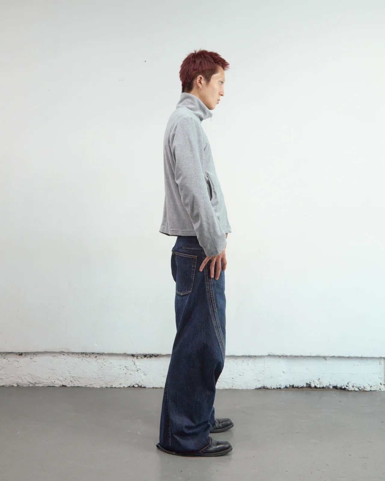 3d curved voluminous leg jeans - faded indigo