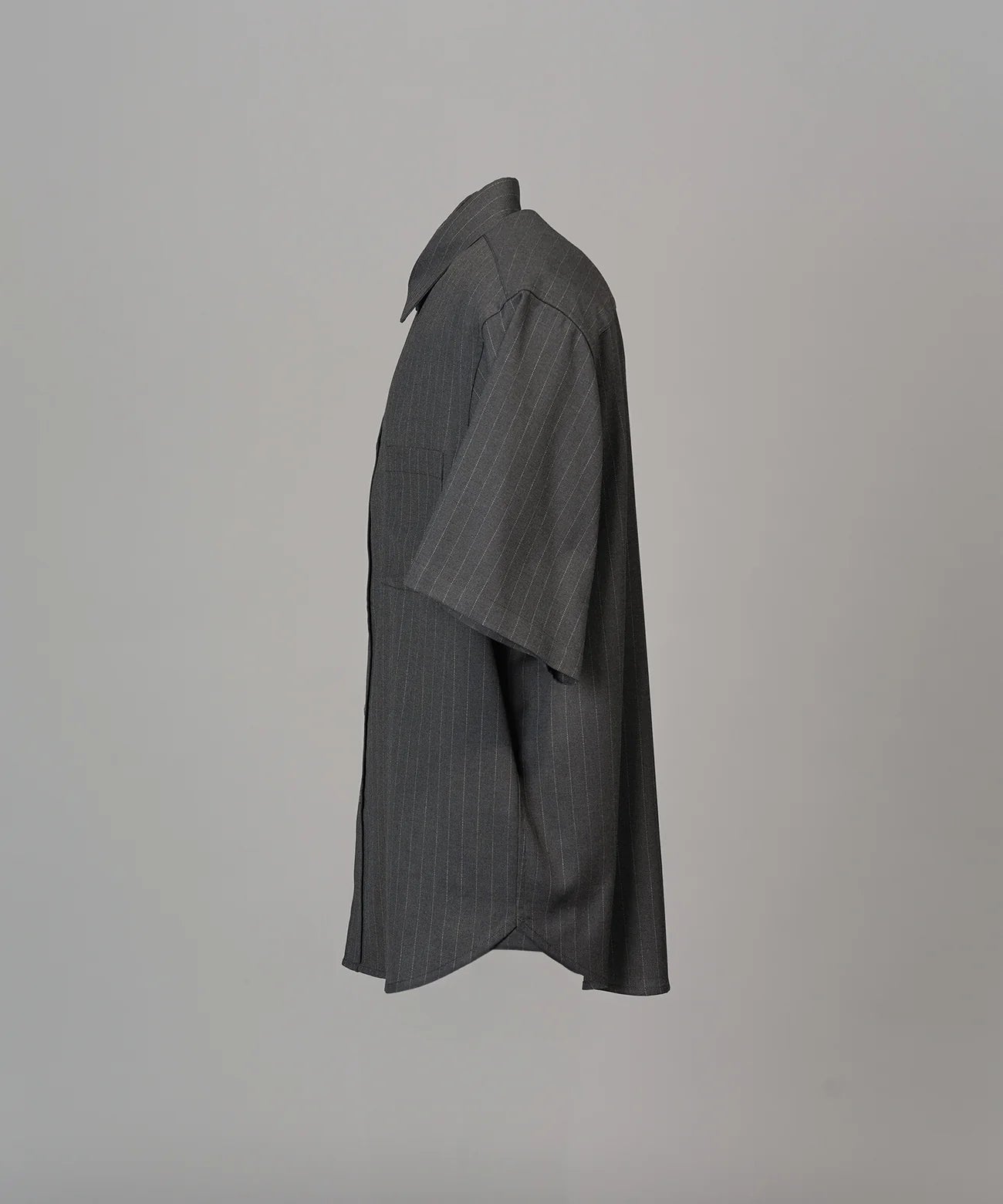 airy striped gabardine prime-over short-sleeved shirt