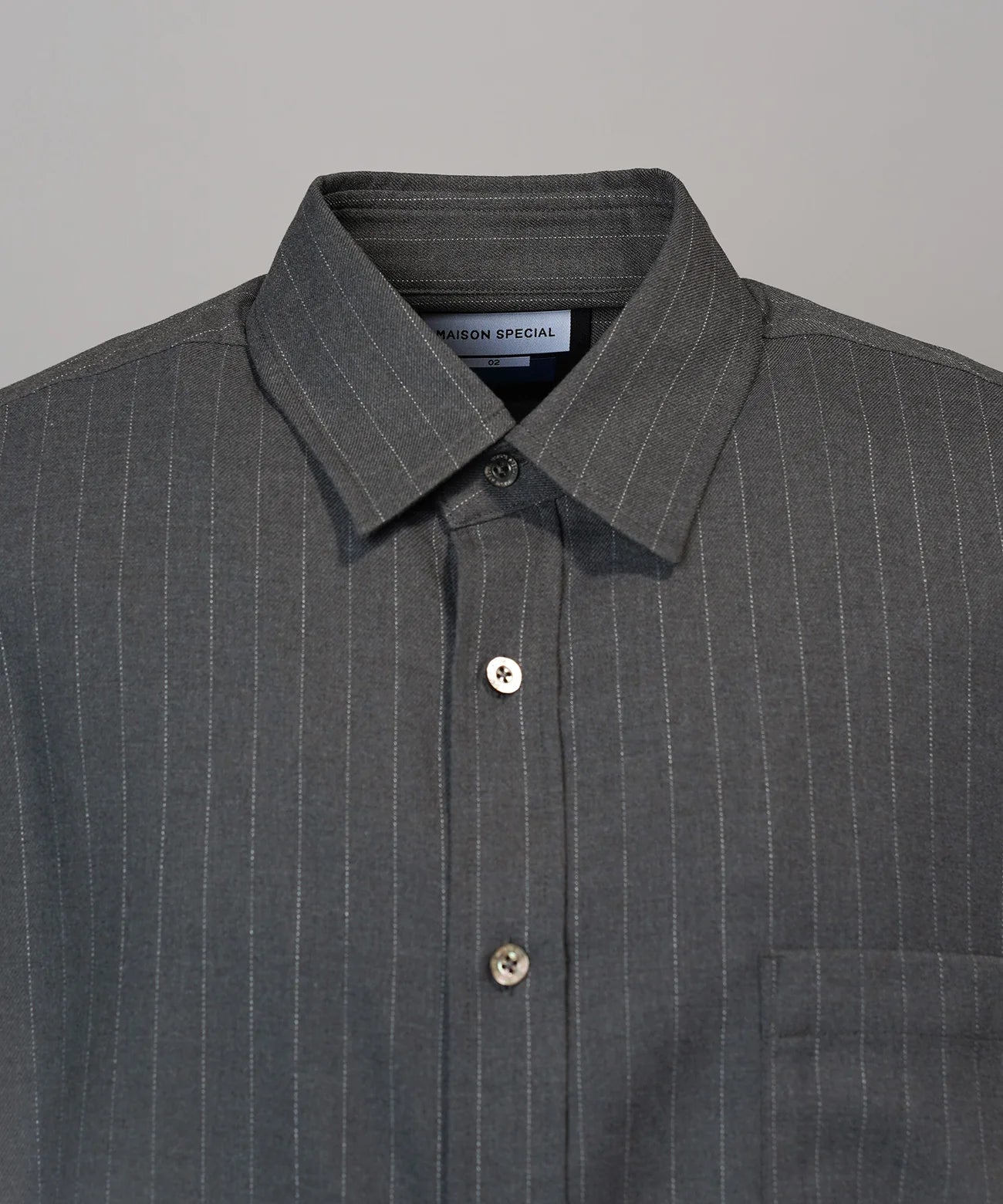 airy striped gabardine prime-over short-sleeved shirt