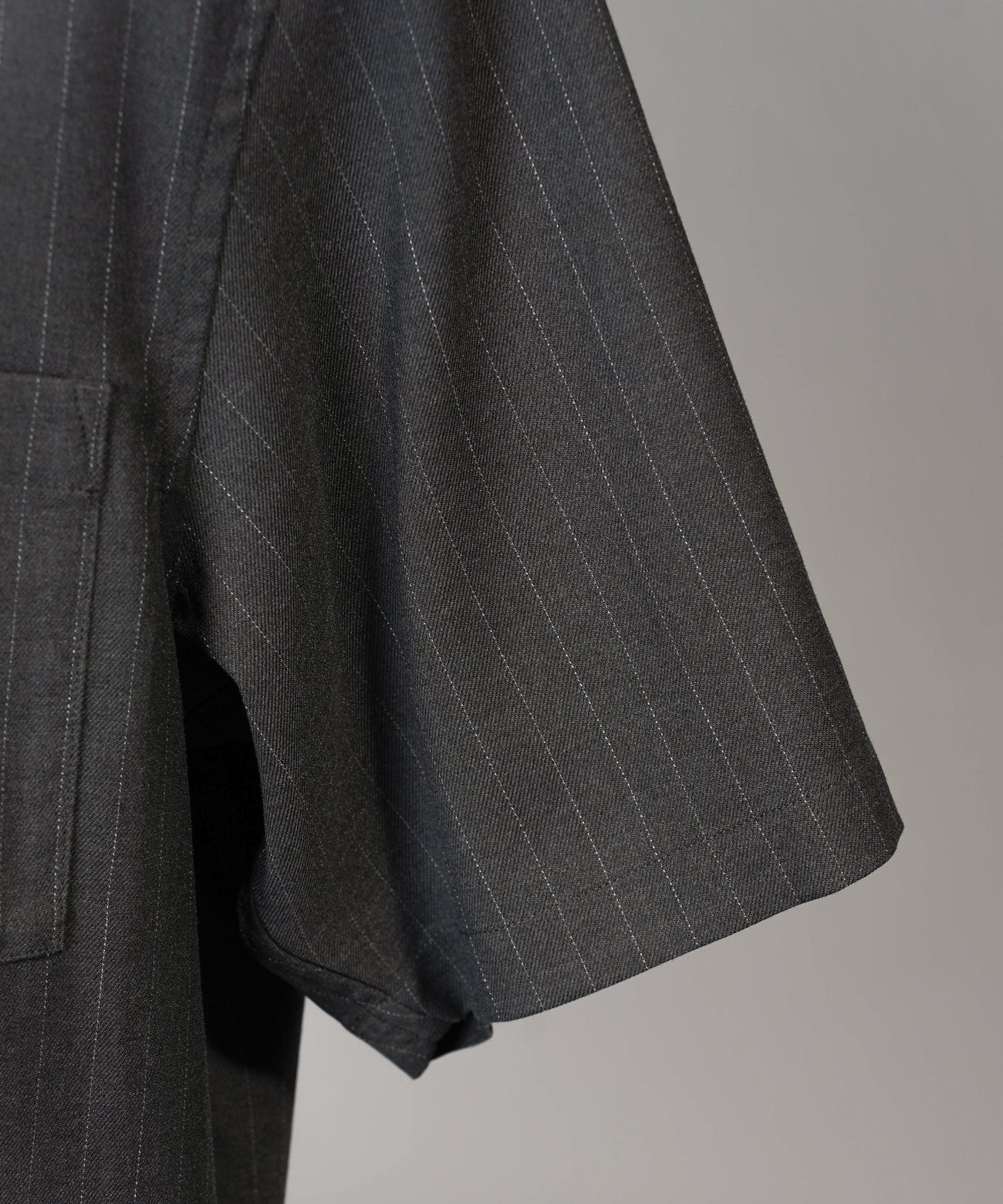 airy striped gabardine prime-over short-sleeved shirt
