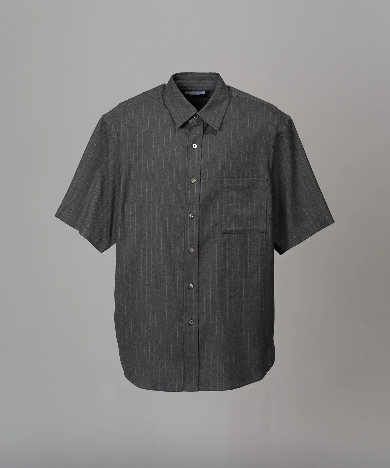 airy striped gabardine prime-over short-sleeved shirt