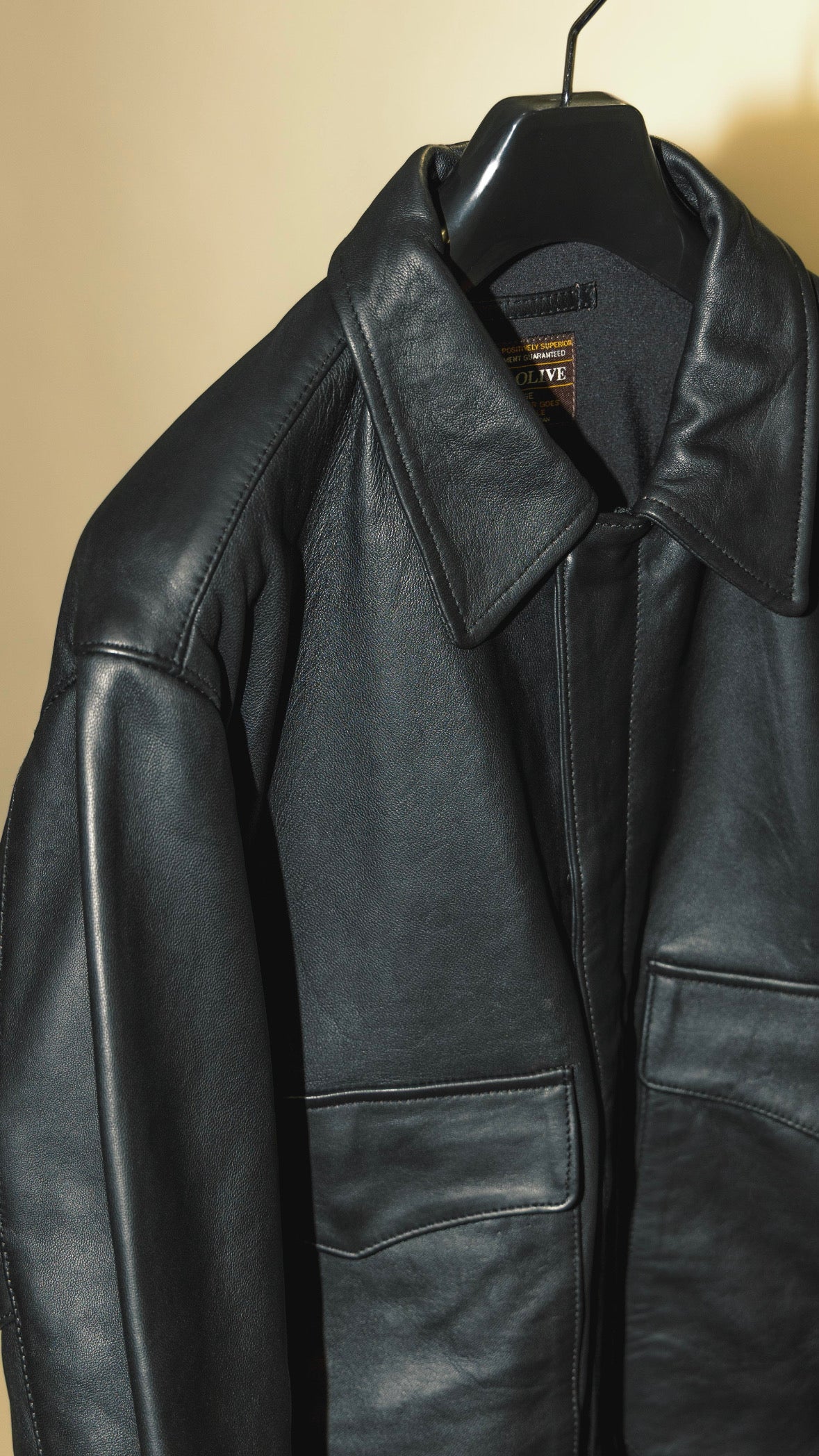 antique hair sheep leather light jacket