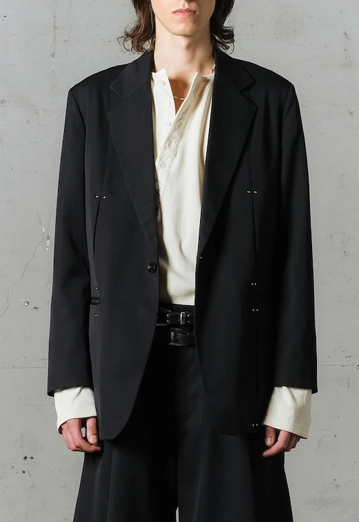 studded motion pleat gab jacket