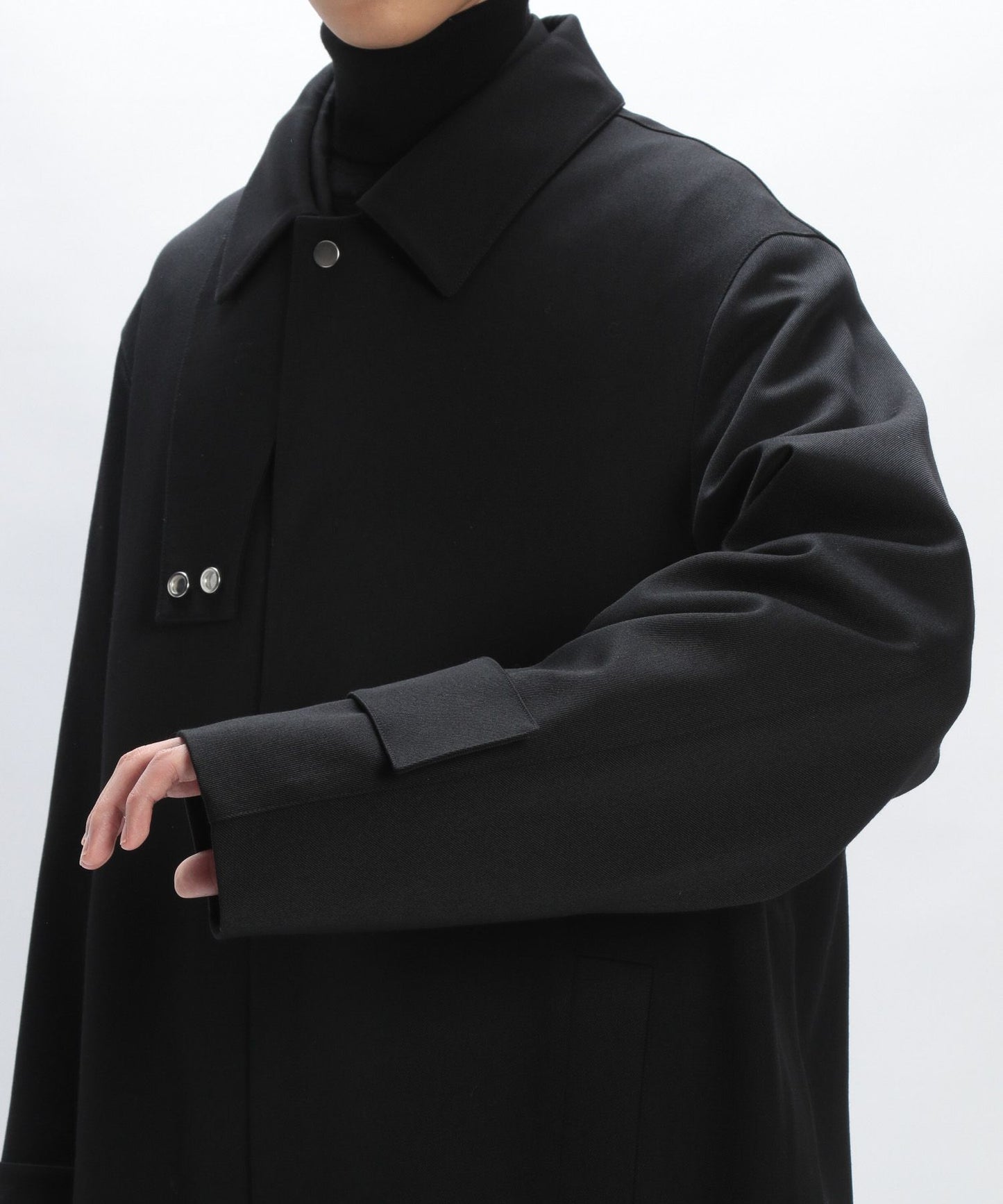 wool stainless steel collar coat