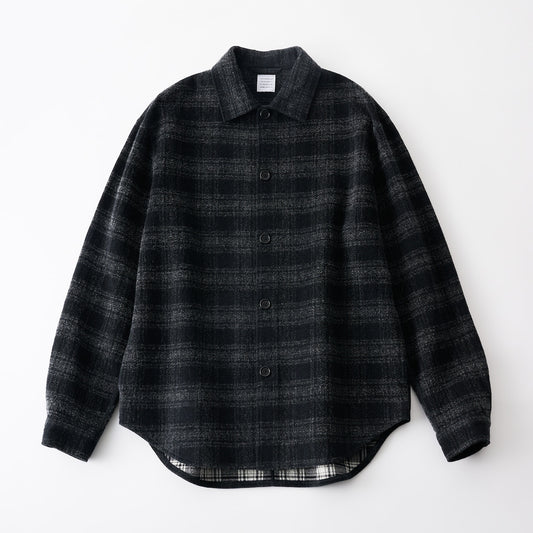 tartan check double cross jersey over shirt jacket