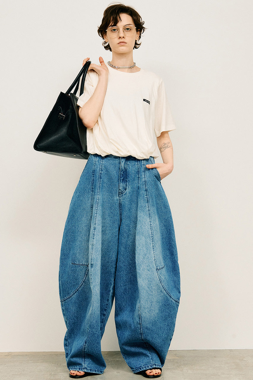 slub balloon hem t-shirt