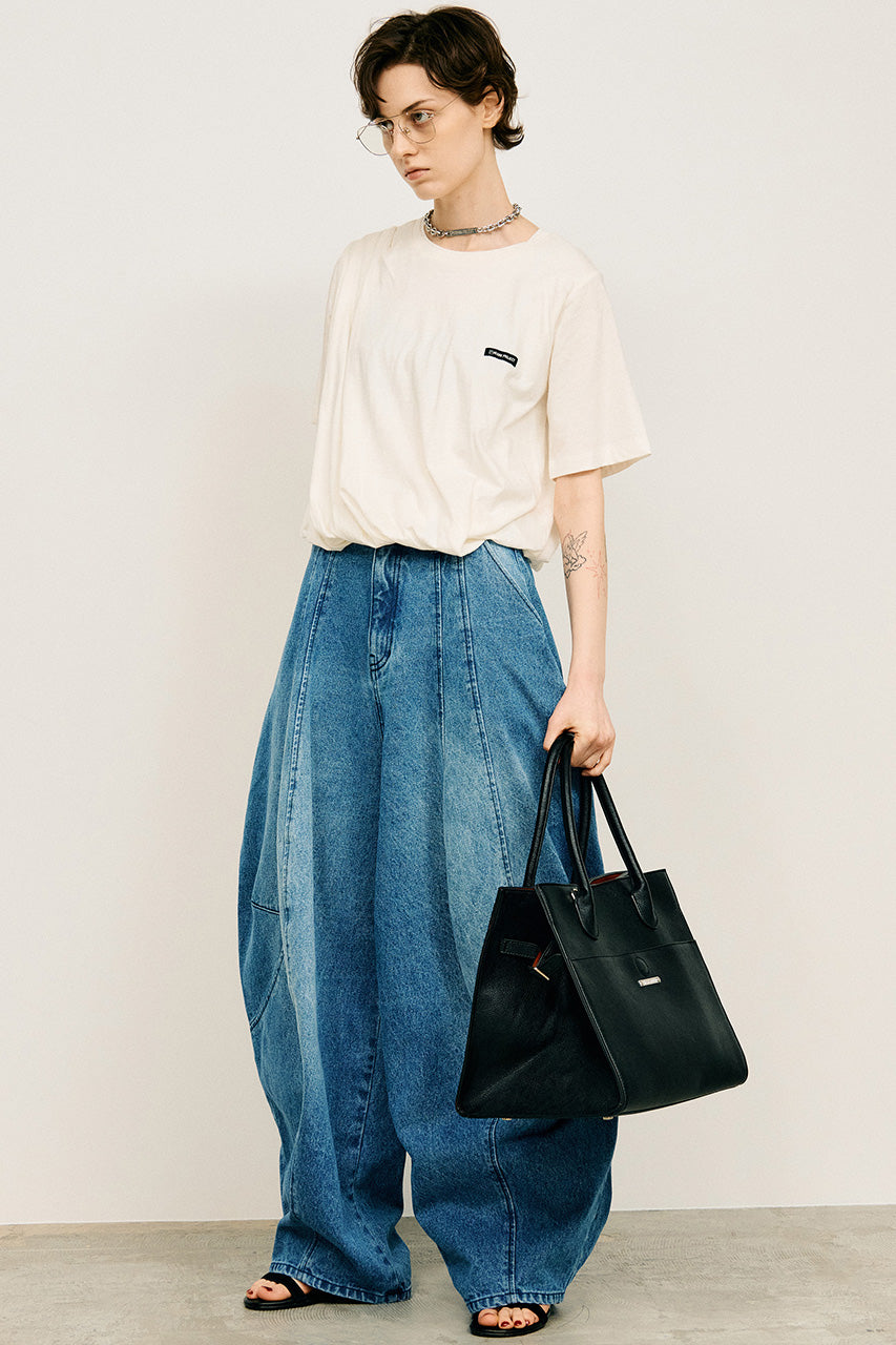 slub balloon hem t-shirt
