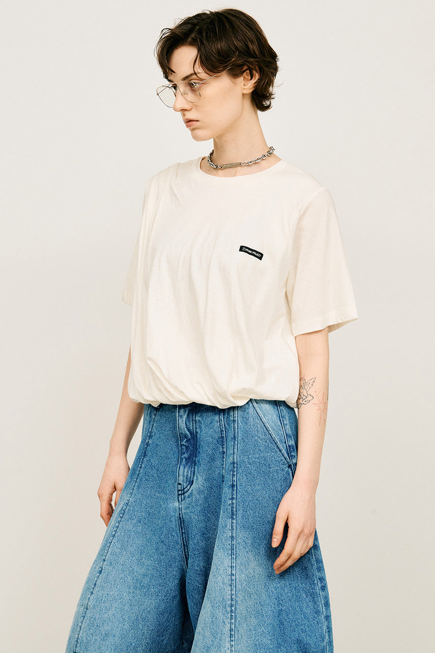 slub balloon hem t-shirt