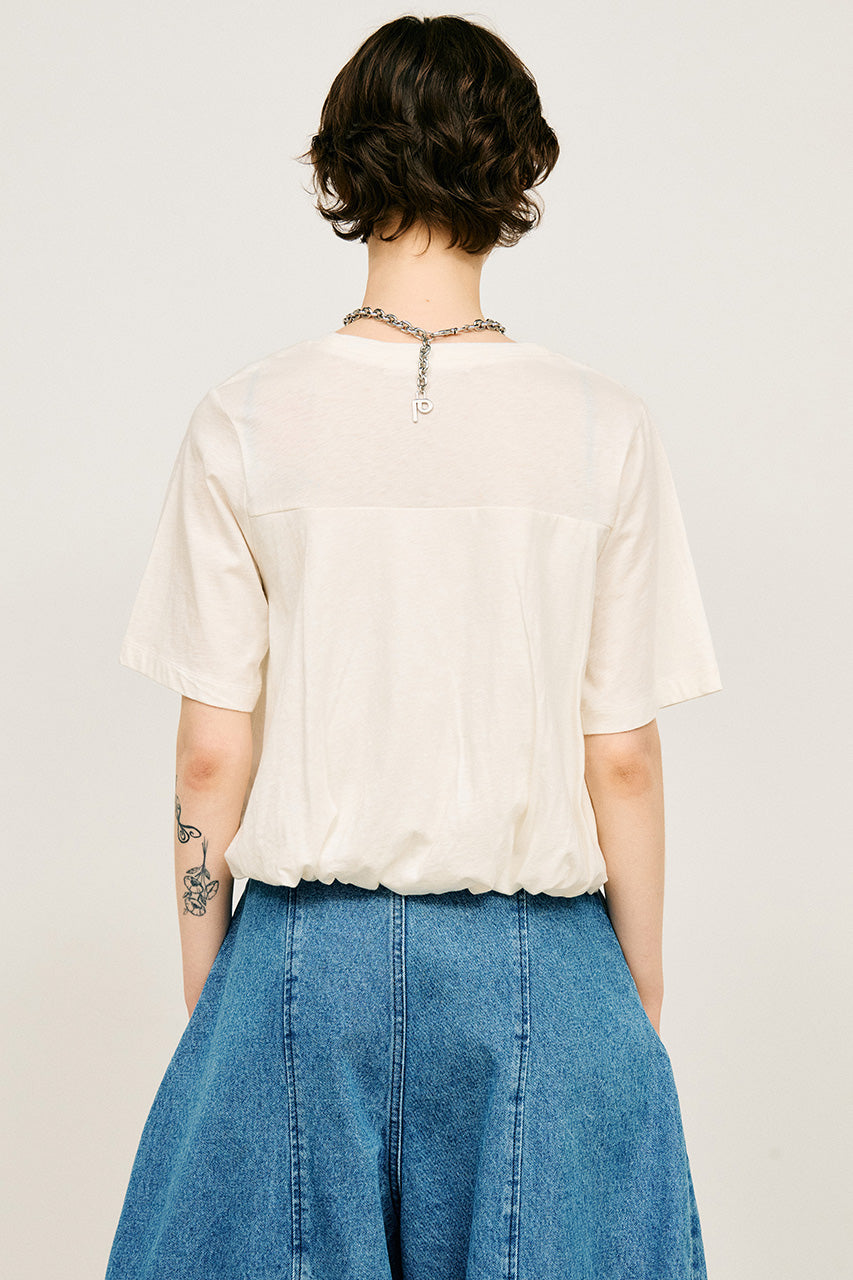 slub balloon hem t-shirt
