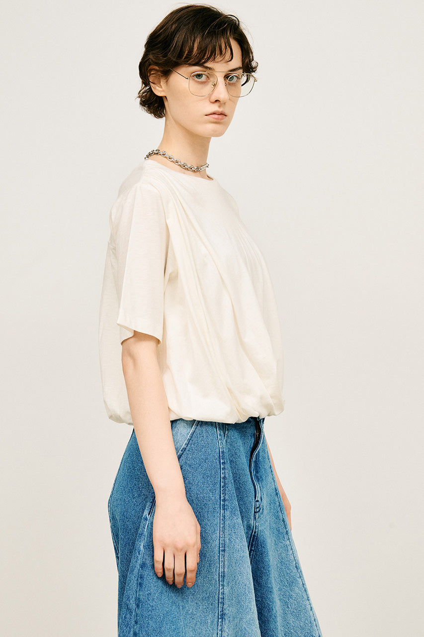 slub balloon hem t-shirt