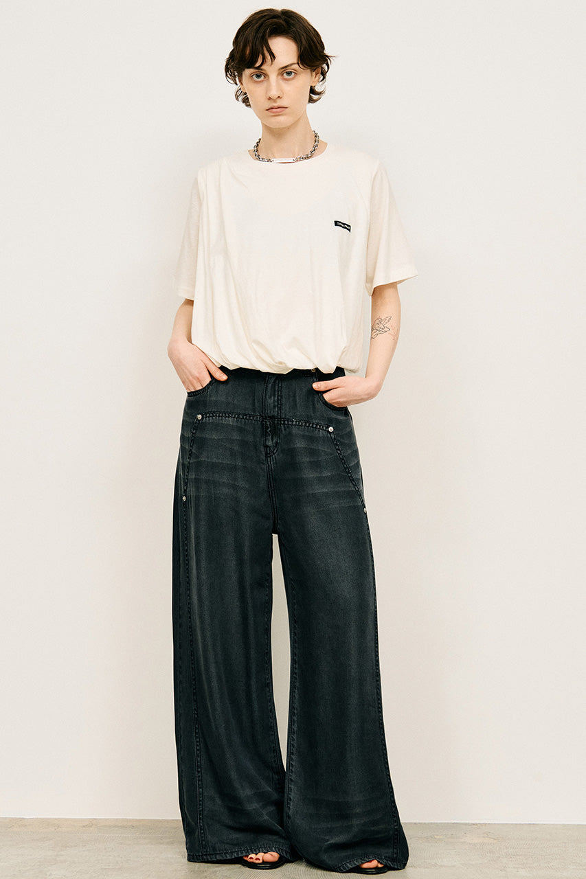 slub balloon hem t-shirt