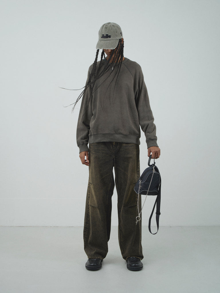 drape over shaped denim pants