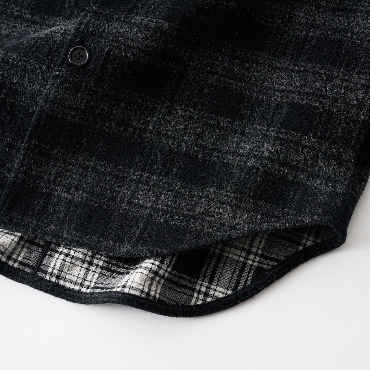 tartan check double cross jersey over shirt jacket