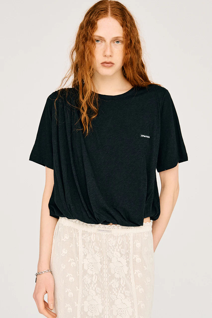 slub balloon hem t-shirt