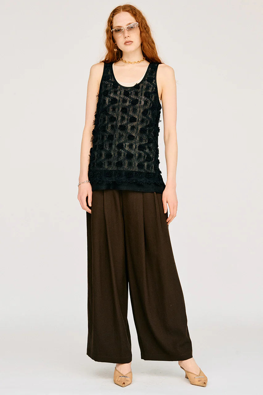 double-belted wide-leg pants