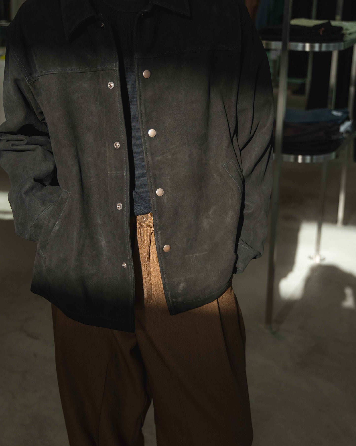 leather blouson jacket