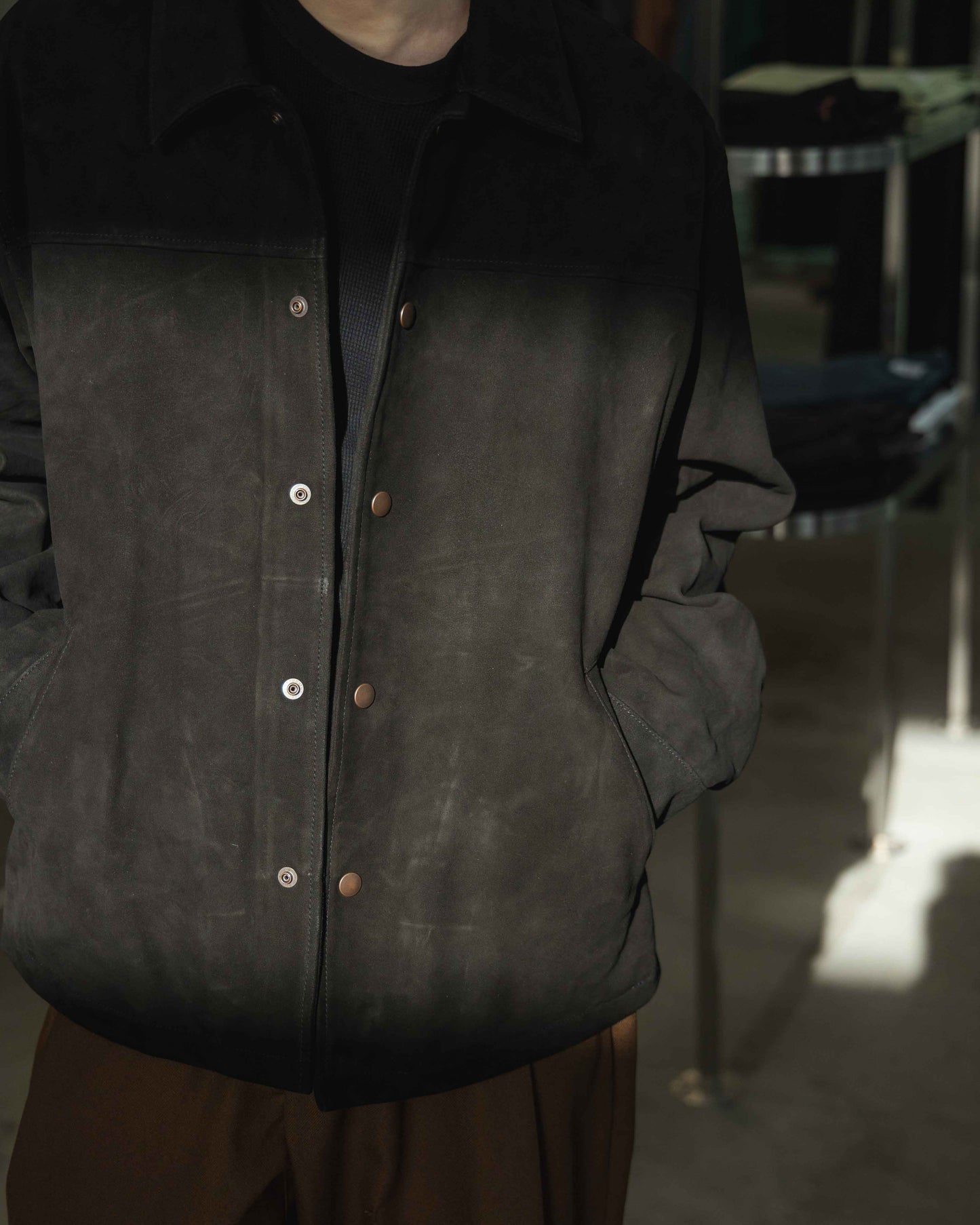leather blouson jacket