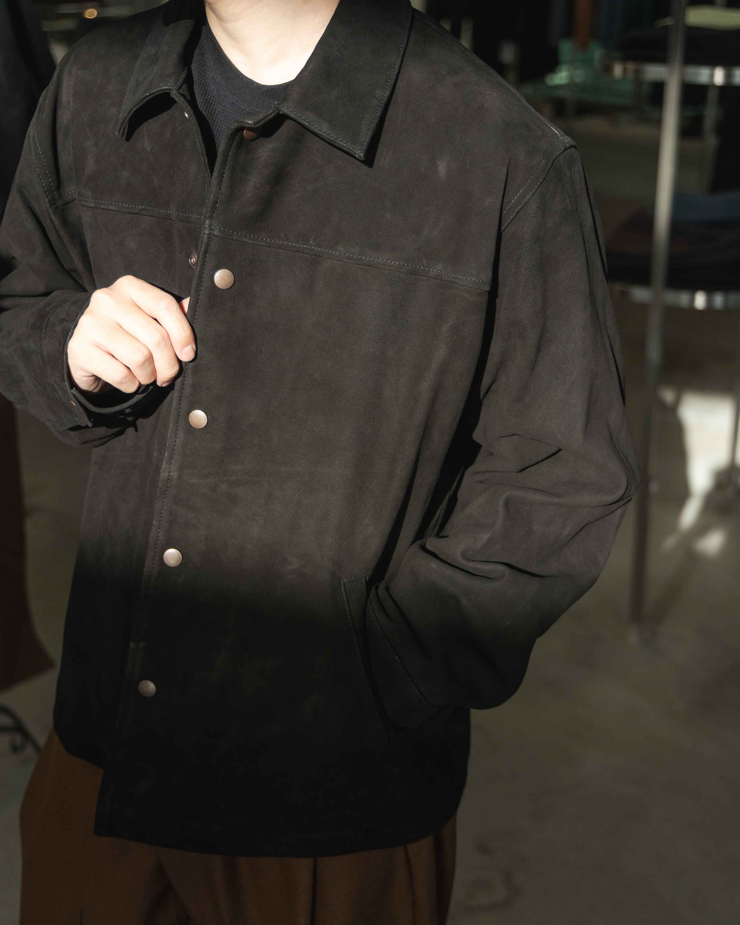 leather blouson jacket