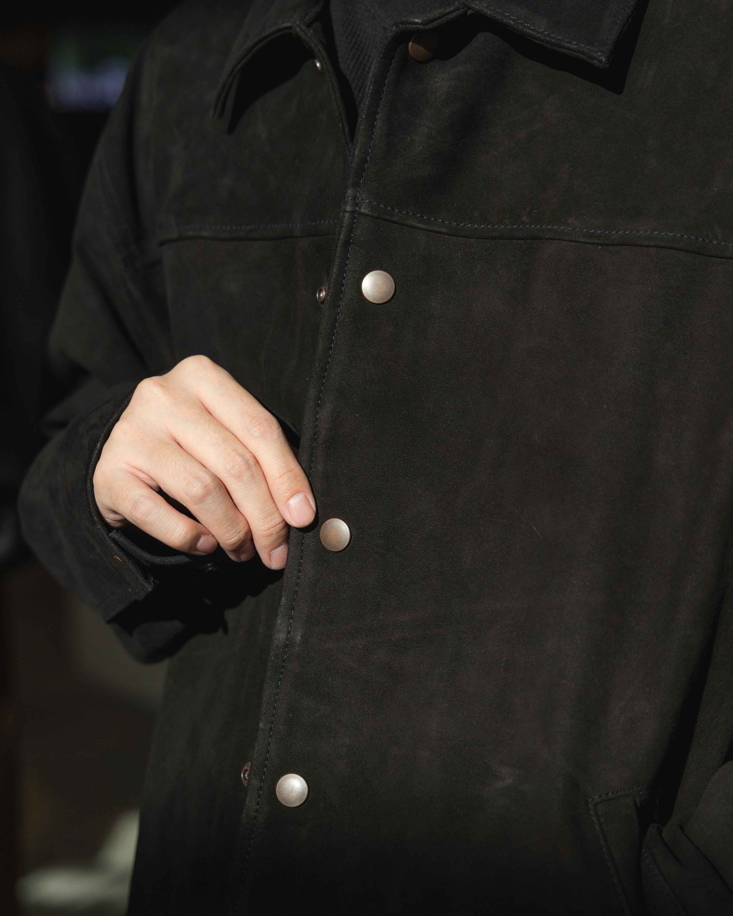 leather blouson jacket