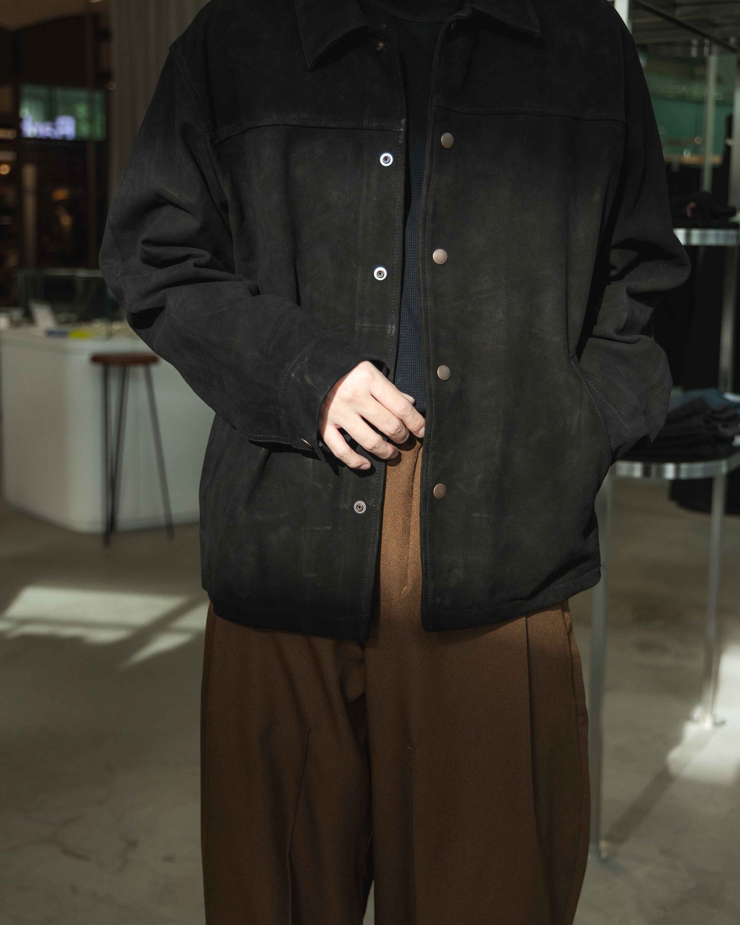 leather blouson jacket