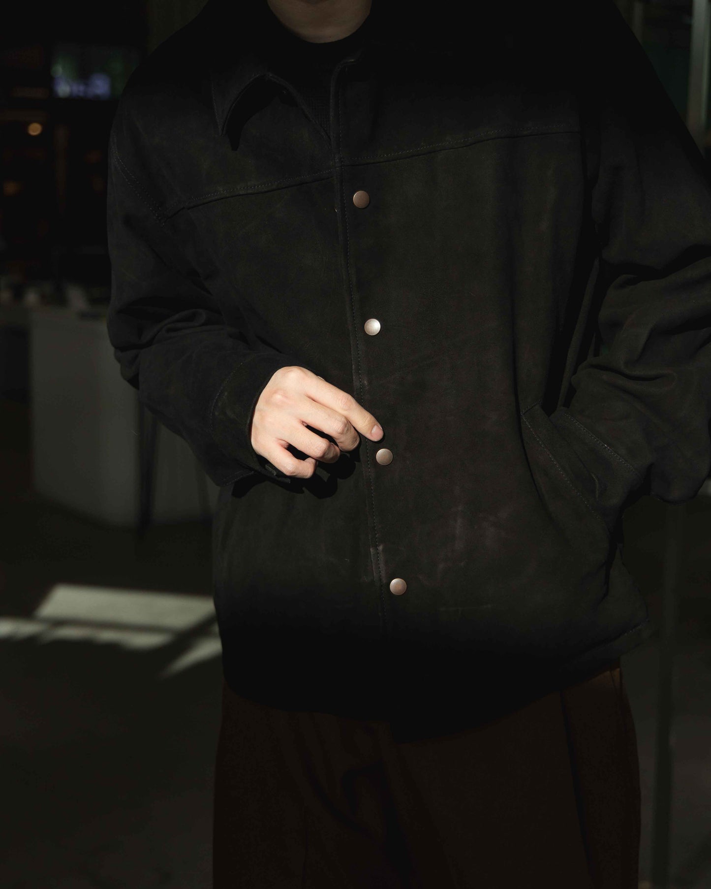 leather blouson jacket