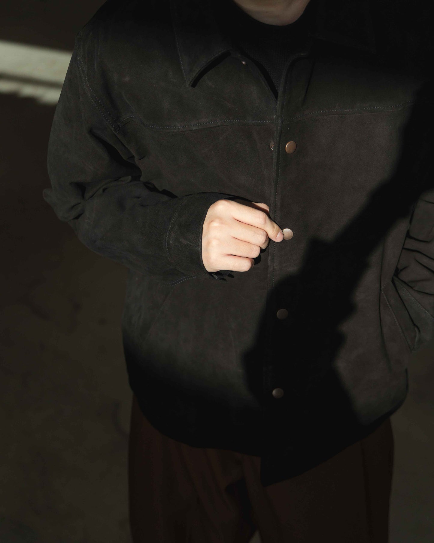 leather blouson jacket