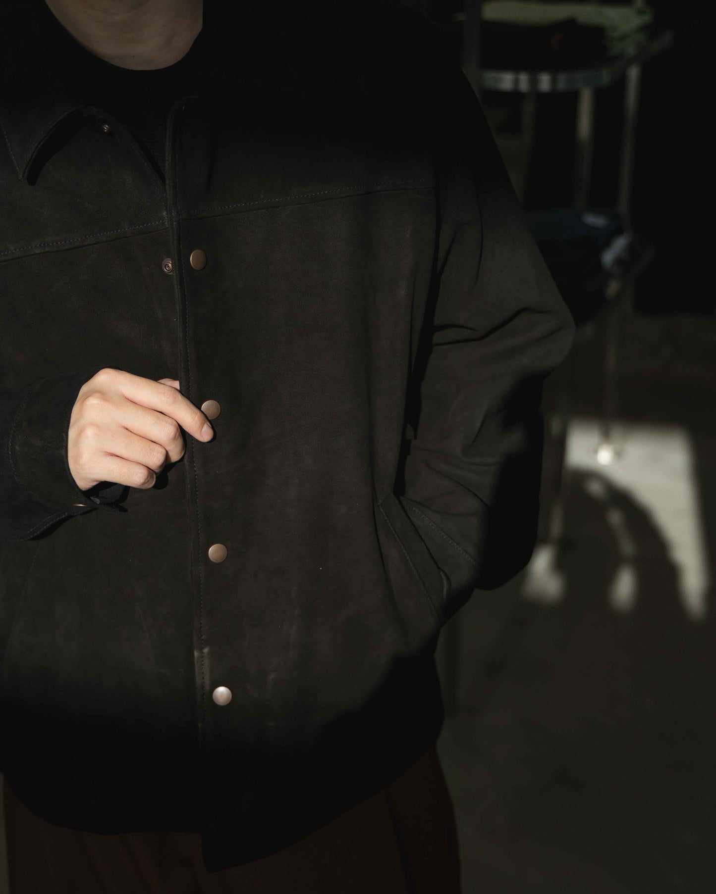 leather blouson jacket