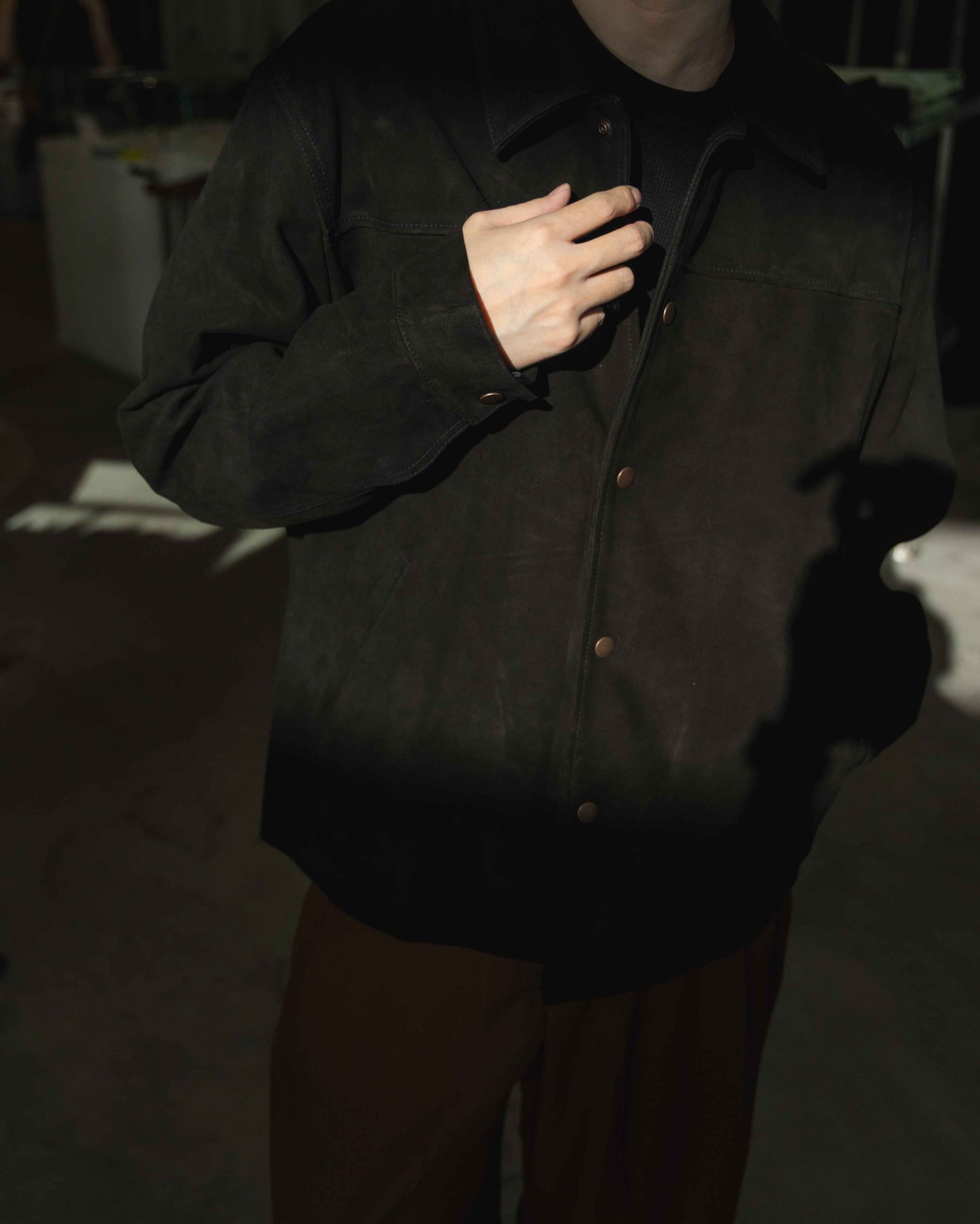 leather blouson jacket