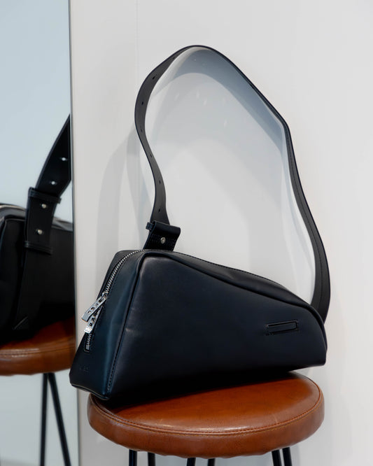 irregular triangle leather bag