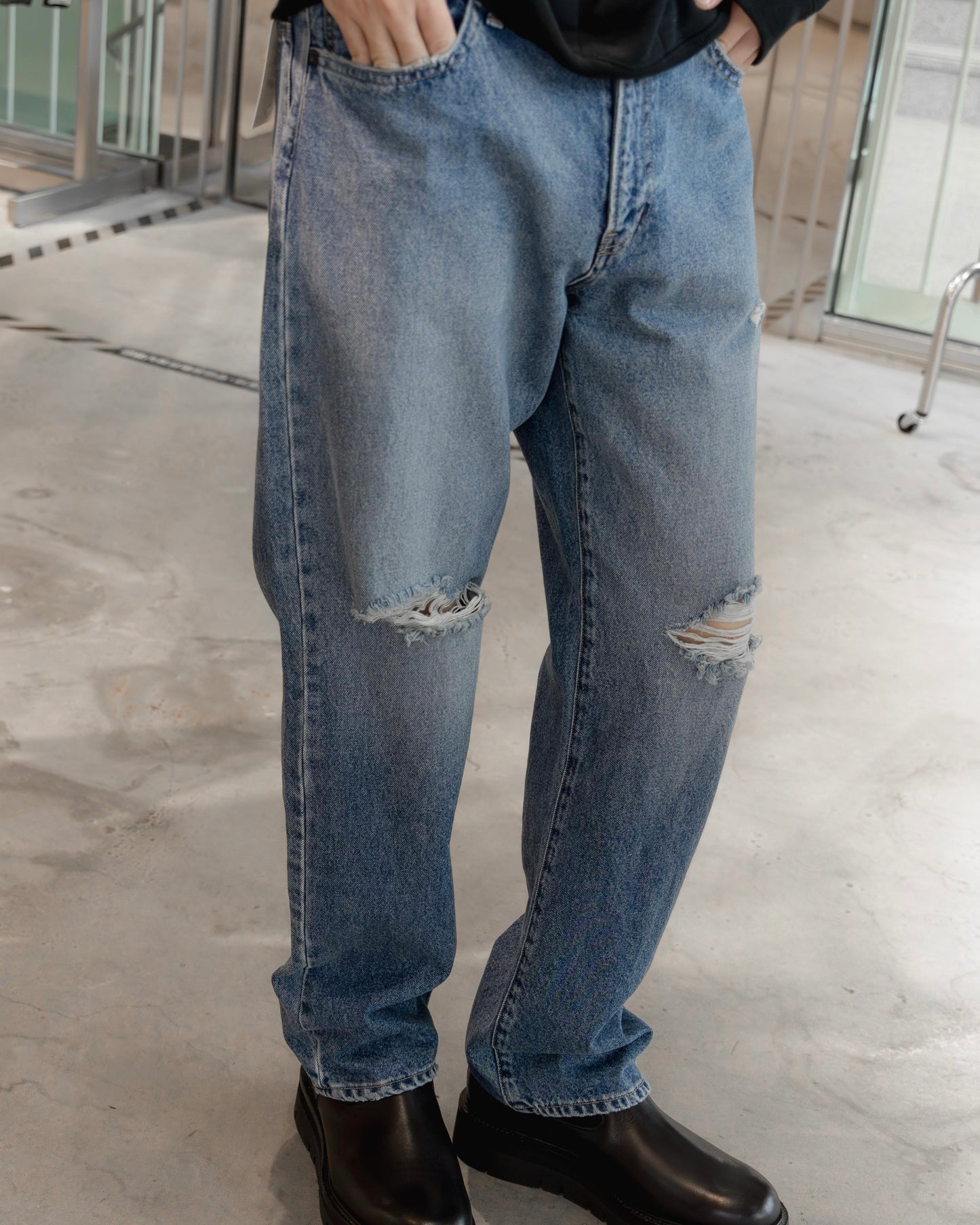 13.5oz denim straight jeans blue