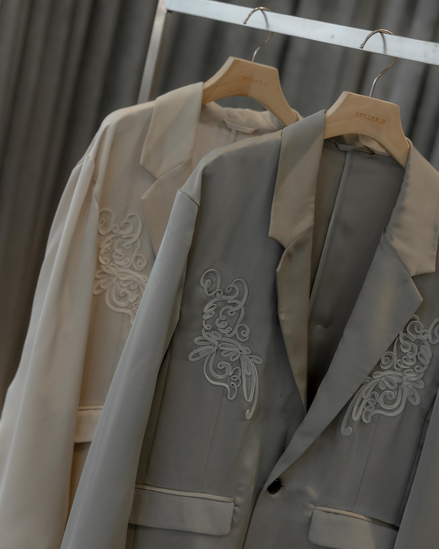 embroidered satin jacket